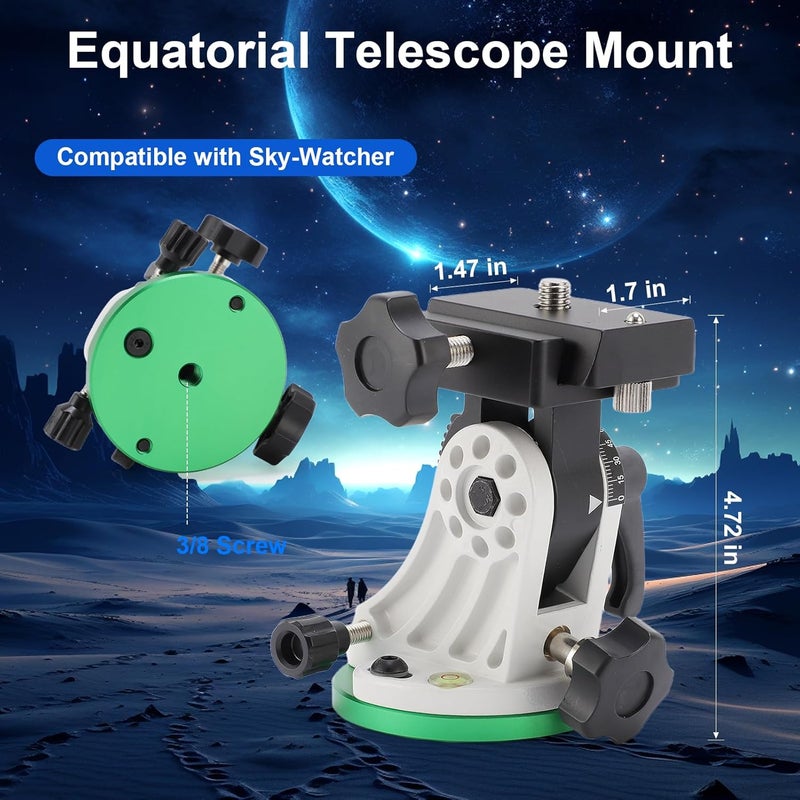 VINGVO Telescope Base,Latitude Adjustment Seat Aluminum Alloy Telescope Base Equatorial for Astronomy Telescope Equatorial Wedge Instrument Latitude Base, Universal Tripod for Telescope with 3/8" Thread - Image 5